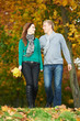 Couple at autumn outdoors