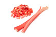 Rhubarb on a white studio background. Rhubarb on a white studio background.