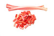 Rhubarb on a white studio background. Rhubarb on a white studio background.