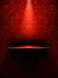 Empty shelf, red luxury