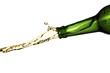 Splashing beer bottle