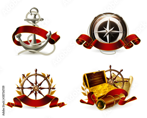 Vektor: Marine Emblem set Marine Emblem set