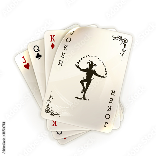 Vector: Playing cards with a joker Playing cards with a joker