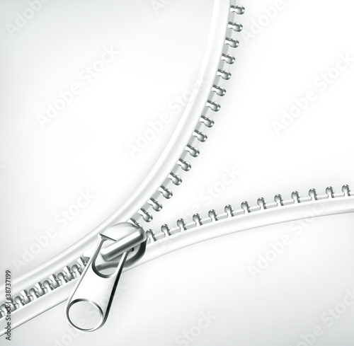 Vector: Zipper, white Zipper, white