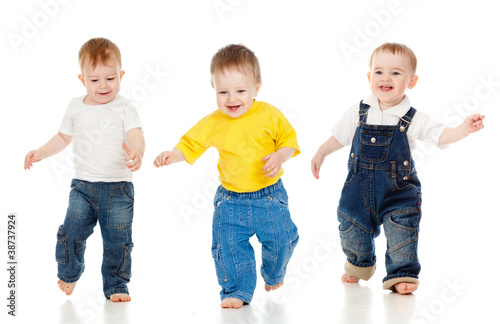 Photo: Children play game and racing run. Competition Children play game and racing run. Competition