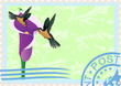 Postage stamps with hummingbirds