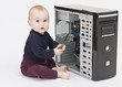 young child with open computer