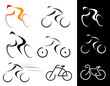 Cyclist - set of isolated vector icons Cyclist - set of isolated vector icons