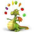 Dragon et légumes