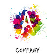Splash Logo letter A # Vector