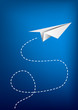 Paper plane flying.