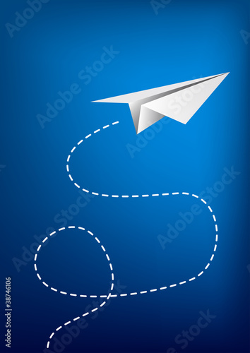 Vector: Paper plane flying. Paper plane flying.