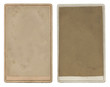 Isolated Old pasteboard card with frame on white background