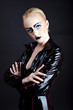 woman in latex