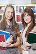 young student girl study with books in library