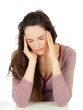 Attractive young woman with migraine