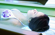 Girl is in a solarium