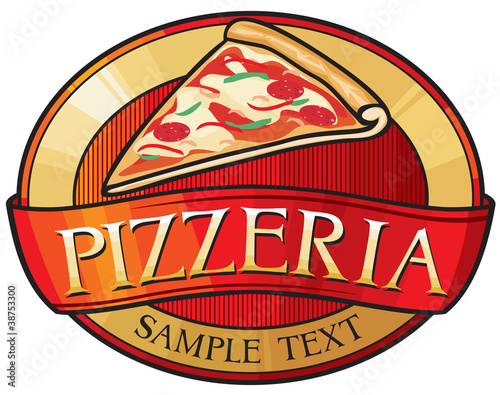 Vektor: pizzeria label design pizzeria label design