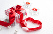 Art Valentine Day Gift box with red heart Art Valentine Day Gift box with red heart