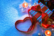 Art Valentine Day Gift box with red heart Art Valentine Day Gift box with red heart