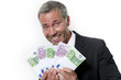 Happy men with money-Euro