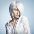 Fashion portrait of a young beautiful blonde woman