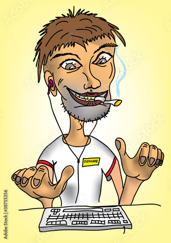 Vector: Designer with a mad kind of work Designer with a mad kind of work