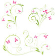 Floral elements with butterflies Floral elements with butterflies