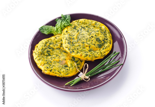 Photo: Frittata con spinaci - omelette with spinach Frittata con spinaci - omelette with spinach