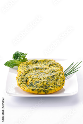 Photo: Frittata con spinaci - Omelette with spinach Frittata con spinaci - Omelette with spinach