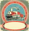 Locomotive label.Vintage style on old texture Locomotive label.Vintage style on old texture