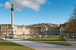 Schlossplatz in Stuttgarter City Center im Winter