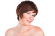 Photo: closeup portrait of cute young woman isolated closeup portrait of cute young woman isolated