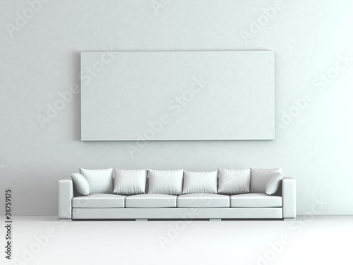 Illustration: Modell - Sofa mit Kissen und Bild Modell - Sofa mit Kissen und Bild