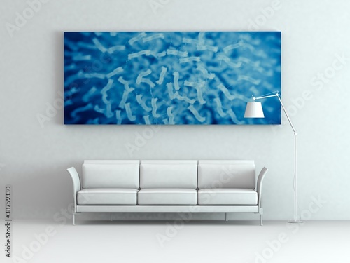 Illustration: Modell - Sofa mit Bild blau Modell - Sofa mit Bild blau