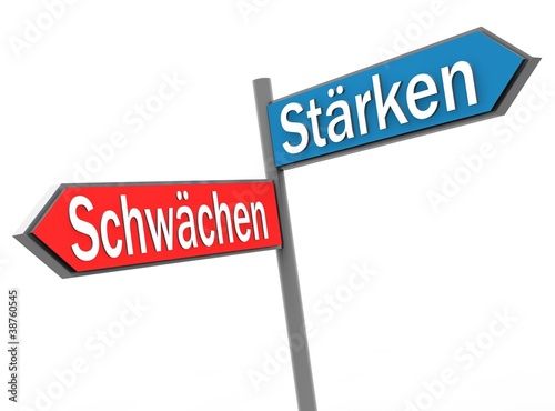 Illustration: stärken schwächen stärken schwächen