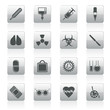 collection of  medical themed icons and warning