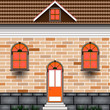 house horizontal seamless pattern