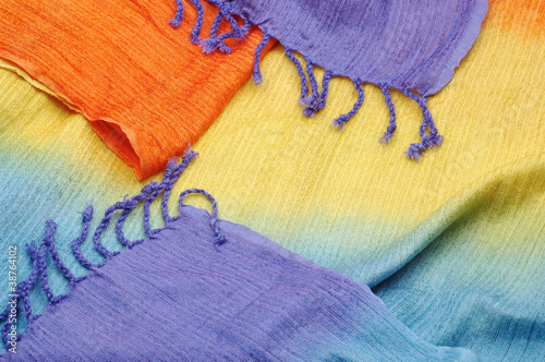Photo: shiny oriental vibrant woolen texture close up shiny oriental vibrant woolen texture close up