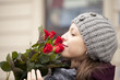 Woman with roses