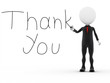 Businessman writting the word thank you