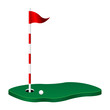 Vektor: Golf theme with green flag pole and ball Golf theme with green flag pole and ball