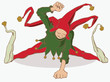 Vector cartoon illustration, clown costume in color