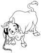 Illustration: Cow with Headphones - Black and White Cartoon Illustration Cow with Headphones - Black and White Cartoon Illustration