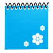 Spirablock blau mit Blüten