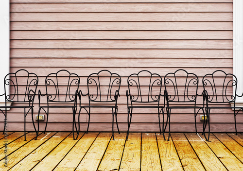 Photo: retro chairs on wooden floor retro chairs on wooden floor
