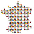 abstract map of France abstract map of France