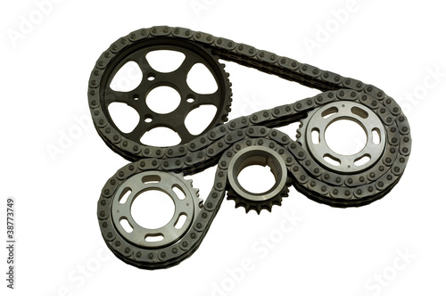 Photo: mechanism with gears and a chain mechanism with gears and a chain