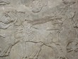 Ancient Assyrian wall carvings of men and horses