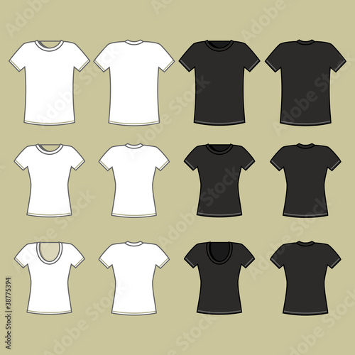 Vektor: Black and white t-shirt template Black and white t-shirt template